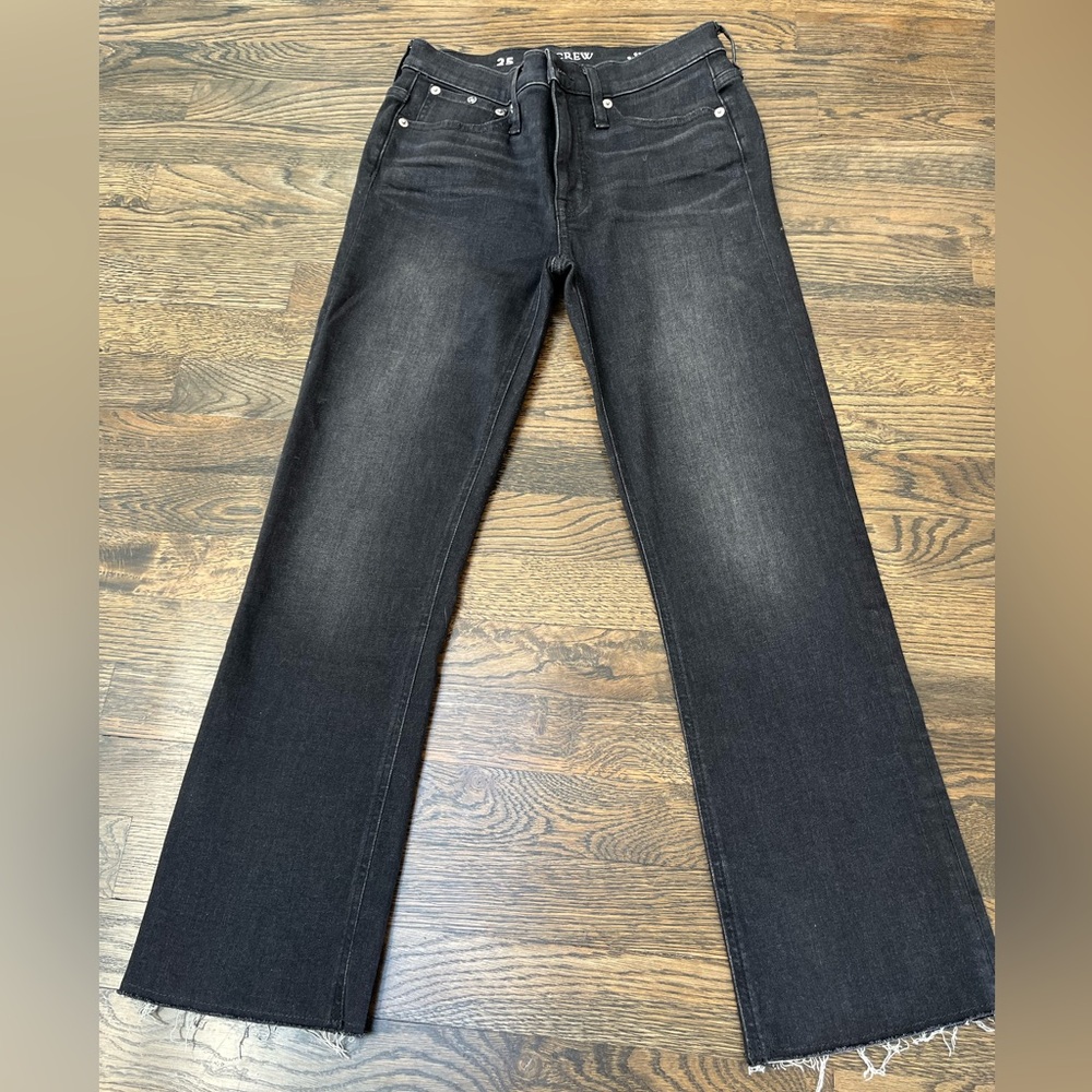 JCrew Size 25 9” Demi boot cut jeans, charcoal